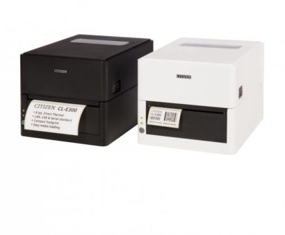Citizen CL E300 Desktop Label Printer Left Facing Black And White Versions