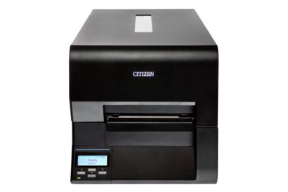 Citizen CL E720 Desktop Label Printer Black Front Facing slightly raised angle