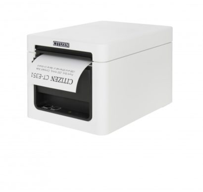 Citizen CT E351 Pos Receipt Printer Left Facing With Label White