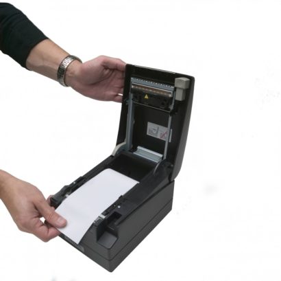 Citizen CT-S2000 Receipt Printer Open with hands holding paper