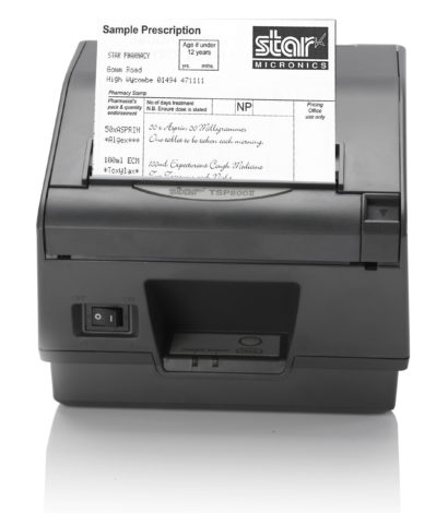 Star TSP800II Thermal Receipt Printer Front Facing Black version