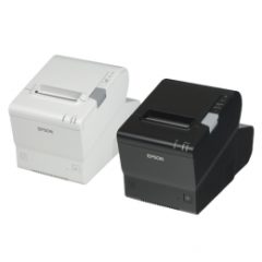 Epson TM T88V DT receipt printer black and white versions facing left