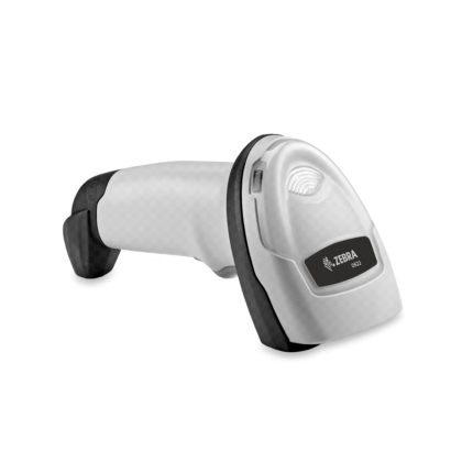 Zebra DS2208 Corded Handheld Barcode Scanner White Facing Down 1