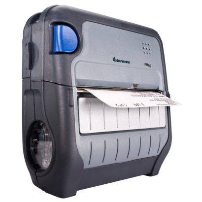 Honeywell PB50 Portable Printer right facing with paper large version