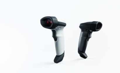 Zebra LI2208 1D Linear Imager Barcode Scanner black and white versions facing away from each other