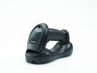 Zebra LI4278 General Purpose Cordless Linear Imager 1D Barcode Scanner black angled left face down