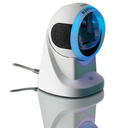Datalogic Cobalto™ CO5300 Omnidirectional Presentation Laser Scanner white right facing with light ring