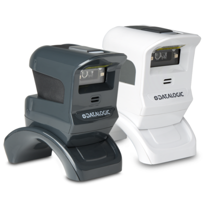 Datalogic Gryphon™ I GPS4400 On Counter Presentation Omnidirectional Bar Code Scanner black and white facing right