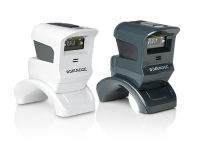 Datalogic Gryphon™ I GPS4400 On Counter Presentation Omnidirectional Bar Code Scanner black and white facing right