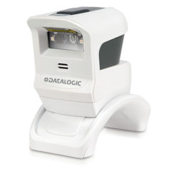 Datalogic Gryphon™ I GPS4400 On Counter Presentation Omnidirectional Bar Code Scanner white facing left