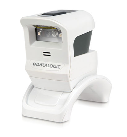 Datalogic Gryphon™ I GPS4400 On Counter Presentation Omnidirectional Bar Code Scanner white facing left