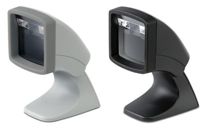 Datalogic Magellan™ 800i On Counter Presentation Omnidirectional Bar Code Scanner black and white left facing