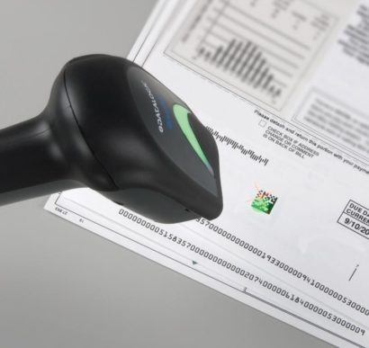 Datalogic Gryphon™ I GBT4400 2D Handheld Barcode Scanner right facing black scanning