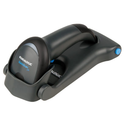 Datalogic QuickScan I Lite QW2100 Lightweight Handheld Barcode Scanner In Flatstand