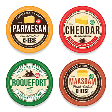 Cheese circular labels