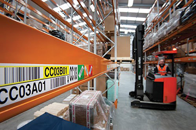 Pallet Racking Label online retail example