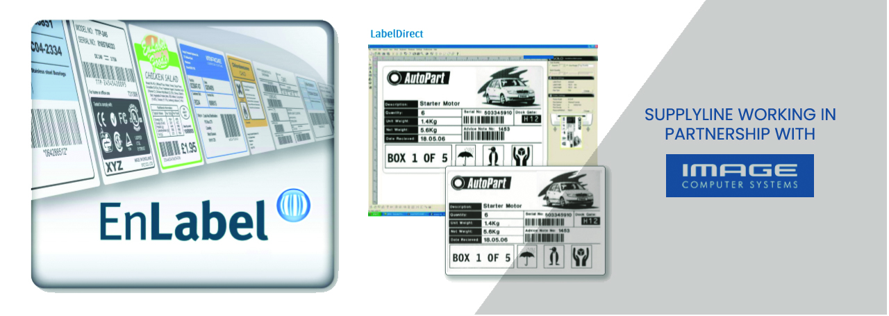 Advertisement for LabelDirect & EnLabel label design software by Image Computer Systems Ltd.