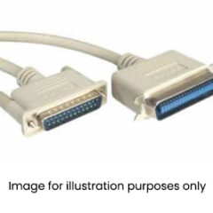 This is an image of a white RS-232 printer cable DK234WE15, used for serial communication between printers and computers or other devices.
