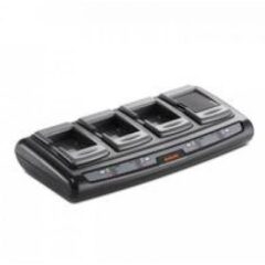 Bixolon quad charger PQC R300 black multi-bay charging station with four slots for charging Bixolon device batteries simultaneously, featuring LED indicators for charging status.