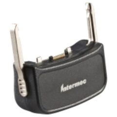 Honeywell CN50 RS232 DEX snap-on adapter 850-578-001, compact black connector with metal clips designed to connect Honeywell CN50 devices to RS232 serial interfaces for data transfer.