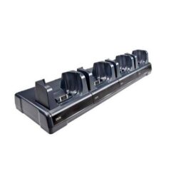 Honeywell CN70 quad charge only dock DX4A2111100, black multi-slot charging station designed to simultaneously charge four Honeywell CN70 devices for efficient in-office or warehouse use.
