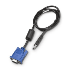 Honeywell USB Cable VE011 2018 with blue VGA connector and USB plug for connecting Honeywell devices to computers or accessories, providing reliable data transfer and device connectivity.