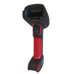 A Honeywell Granit XP 1990iXLR Ultra-Rugged Long Range Industrial Handheld Scanner with a black and red rugged design. The scanner features a pistol grip and a large scanning window, designed for extreme durability and long-range barcode reading in demanding industrial environments, providing reliable performance over extended distances.