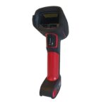 A Honeywell Granit XP 1990iSR Ultra Rugged Corded Industrial Barcode Scanner featuring a black and red ergonomic design with a pistol grip and a large scanning window. The scanner is built for extreme durability and long-range barcode reading in industrial environments, ensuring reliable performance over extended distances and harsh conditions.