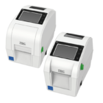TSC TH/DH220THC Series healthcare label printers in white antimicrobial housing, featuring intuitive touchscreen displays and compact design for medical and clinical environments.