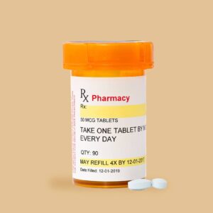 drug bottle with label
